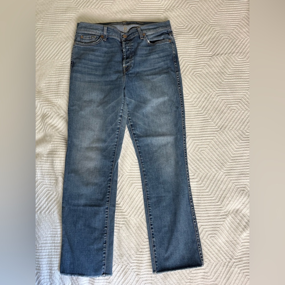 7 For All Mankind Light Blue Straight Leg Jeans